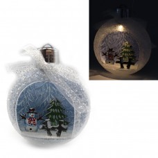 Елочный шар LED КР-К0038 Snow, 3D картинка, 11х10х4см