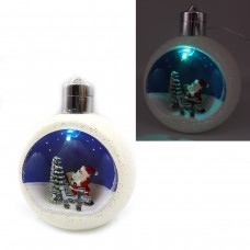 Елочный шар LED КР-К0053 Рождественский, 3D картинка, 12х10х7см