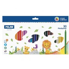 Набор цветной пластипастели ТМ MILAN 022R30,круглые, D8мм, 30цветов