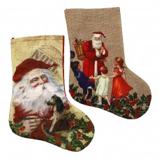 Носок новогодний DSCN0596-M Дед Мороз, 26х18см, микс расцветок