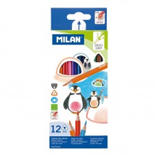 Набор цветных карандашей ТМ MILAN 0722312 треугольные 12цв., D2,9mm