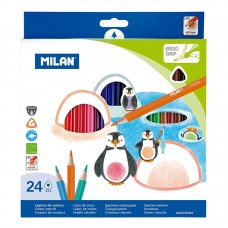 Набор цветных карандашей  ТМ MILAN 0722324 треугольные 24цв., D2,9mm