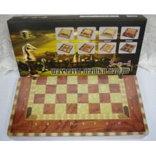 Игра настольная G07429-50см 3-в-1-шахматы, шашки, нарды в деревянной коробке 50см