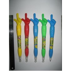 Ручка детская с  игрушкой светящаяся, "Долоня і смайліки" IMG_0977 со свистком,  шариковая, синяя, микс корпусов