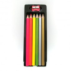 Набор цветных карандашей 1037-6 Неон 6шт + точилка