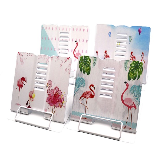 Подставка для книг DSCN1157 Фламинго, металлическая, 18х15см, микс расцветок