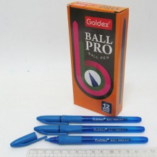 Ручка шариковая масляная Goldex Индия  #1201 Ball pro  Blue 0,7мм с грипом