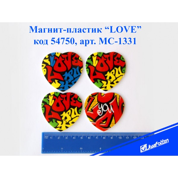 Магнит пластик MC-1331 LOVE круглий OPP