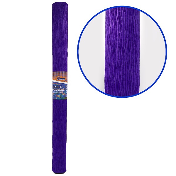 Креповая-бумага J.Otten KR150-8025 150%, тёмно-фиолетовый 50*200см, основа 95г/м2, общ.238г/м2 OPP