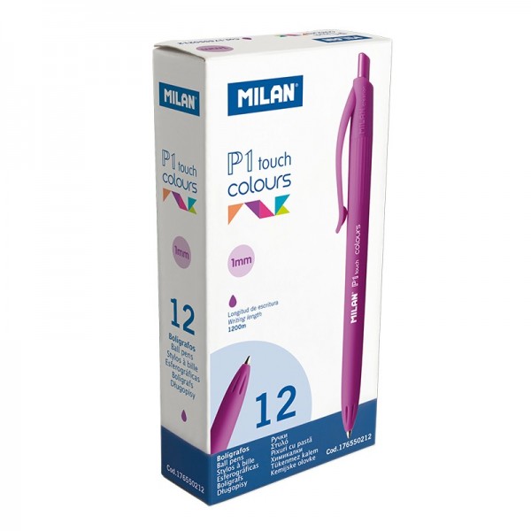 Ручка шариковая ТМ MILAN 176550212 P1 touch 14,1*1,7см, фиолетовая