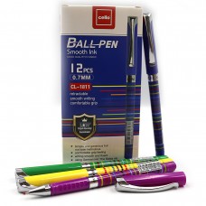 Ручка масляная Stripes CL-1811, 0,7мм, синяя, микс корпусов