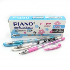 Ручка шариковая масляная "Piano" "Loves" PT-199, 0,5мм, синяя, с грипом