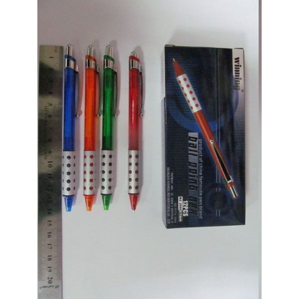 Ручка шариковая автомат "Winning" WZ-2066С 0,7мм, синяя, микс цветов корпуса