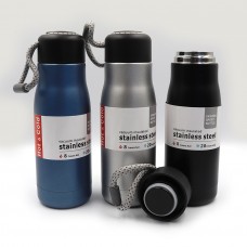 Бутылка-термос для воды OO21 Design 420ml, с петлёй  двойн. стен.mix 1шт/этик