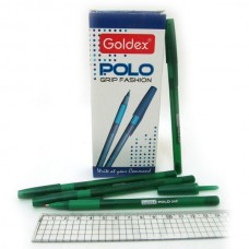 Ручка шариковая масляная Goldex Индия 422-GR Polo grip Fashion Green 1мм с грипом зелёная