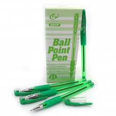 Ручка шариковая масляная "Tianjiao" ТY-501P 1мм, зеленая с грипом