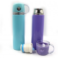 Бутылка-термос для воды YW-624 Classic 420ml,  с чаш.двойн. стен.mix 1шт/этик