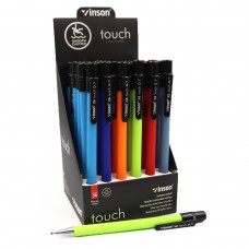 Ручка автомат масялная Vinson Touch, 0,7мм, синяя, soft touch, с грипом, микс корпусов