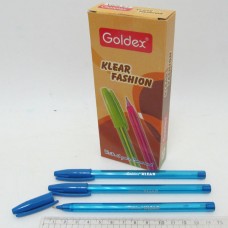 Ручка шариковая масляная Goldex Индия #734 Klear Fashion Blue 1мм синяя