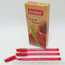 Ручка шариковая масляная Goldex Индия #734 Klear Fashion Red 0,7мм красная