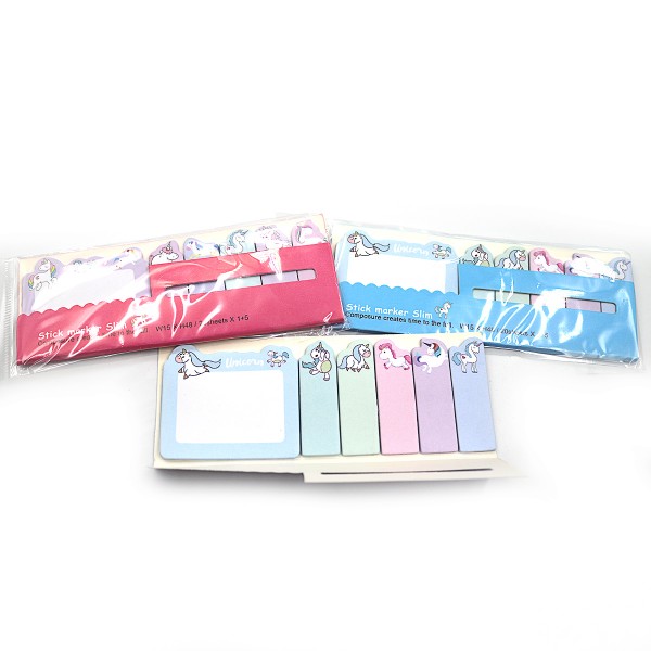 Стикеры бумага самоклеящаяся детские IMG7615 Единорог, 6 штук по 18 листов, микс расцветок