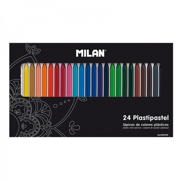 Набор цветной пластипастели ТМ MILAN 800025К 24цв. шестигранные 8мм