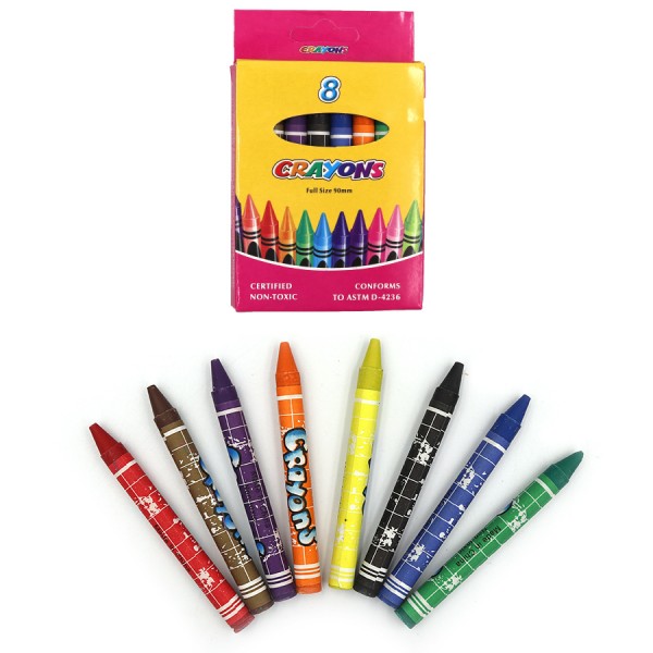 Мелки восковые Crayons 8496-8 набор 8 цв. 0,9*80мм, без этикетки