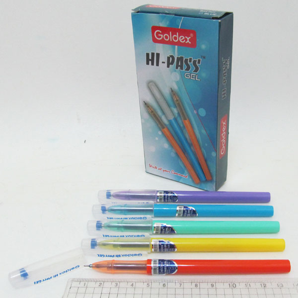 Ручка гелевая Goldex Индия 921 Hi-Pass gel   Blue 0,6мм, mix