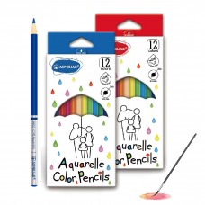 Набор цветных карандашей Acmeliae 9800-12 акварельные, круглые, с кисточкой 12цв.3мм