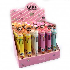 Ручка детская многоцветная автомат Girl DSCN9557-10, 0,5мм, 10цветов, микс расцветок