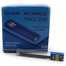Грифели для механических карандашей HB, 0,7мм, 9858-0.7ММ 60мм, 12штук упаковка