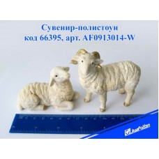 Фигурка керамическая AF0913014-W Барашек и овечка 8.0x3.5x8.0см