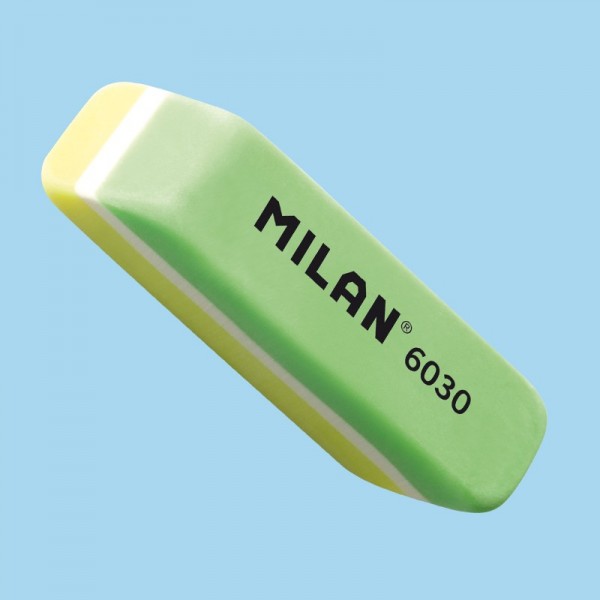 Ластик TM MILAN CPM6030 прямоугольный, двухцветный с фаской 5,6*1,5*1,2см.