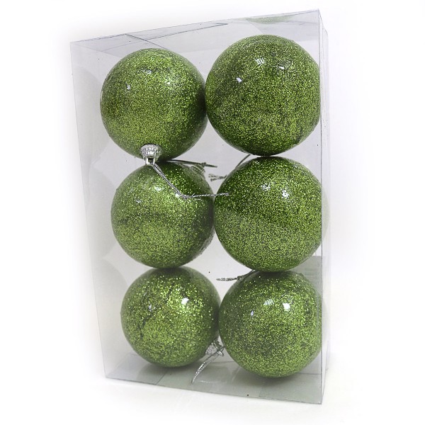 Набор елочных шаров DSCN0004_2 Гламур, D7см, 6 штук, зеленые