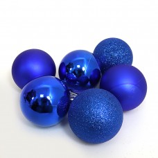 Набор елочных шаров DSCN0570-B-7 BLUE D7см, 6штук