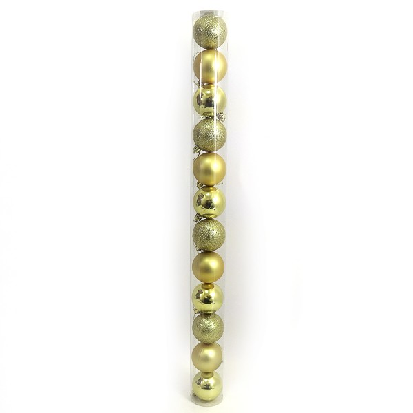 Набор елочных шаров DSCN0922-7-12-G GOLD, диаметр 7см, 12штук в PVC тубусе