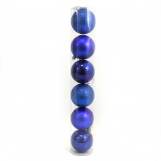 Набор елочных шаров DSCN0922-8-6BL BLUE, 8см, 6 штук в тубусе