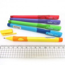 Ручка шариковая масляная CL-1361R для правшей синяя, трехгранный корпус, микс расцветок
