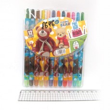 Мелки восковые Crayons 8646 Медвежонок набор 12 цв. PVC