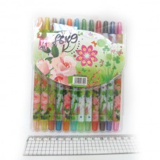 Мелки восковые Crayons 8649 Цветы набор 12 цв. PVC