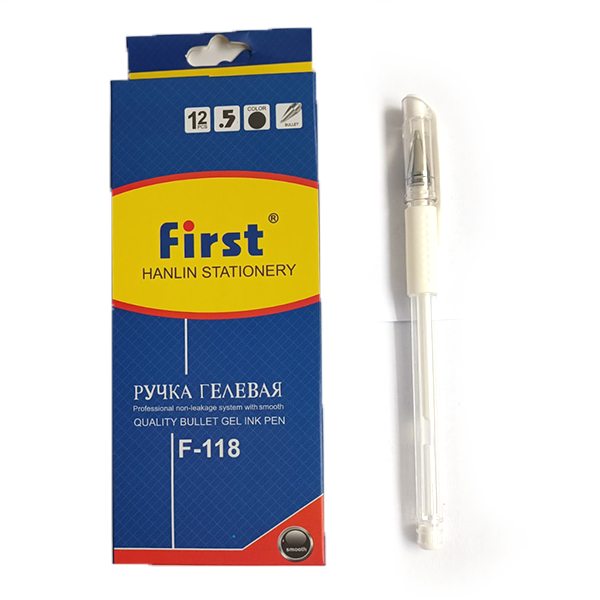 Ручка гель. белая F-118 White12шт/этик