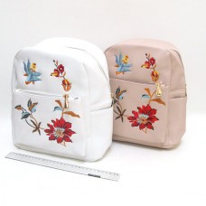 Рюкзак молодежный с вышивкой экокожа FMG_2802 Цветы, 4 отдела, 30х26х11см, микс расцветок