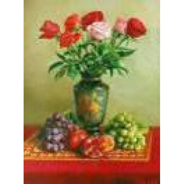 Алмазная мозаика по номерам 30*40см J.Otten GB70498 Цветы и фрукты в рулоне