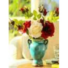 Алмазная мозаика по номерам 30*40см J.Otten GB70567 Красные и белые цветы в голубой вазе в рулоне