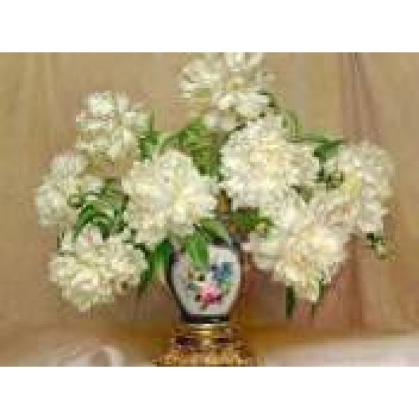 Алмазная мозаика по номерам 30*40см J.Otten GB70727 Белые цветы в красивой вазе в рулоне