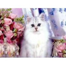 Алмазная мозаика по номерам 30*40см J.Otten GB70859 Кошка и розы в рулоне