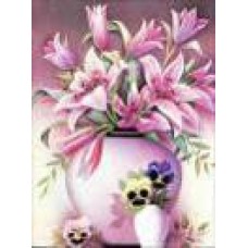 Алмазная мозаика по номерам 30*40см J.Otten GB70974 Цветы в розовой вазе в рулоне