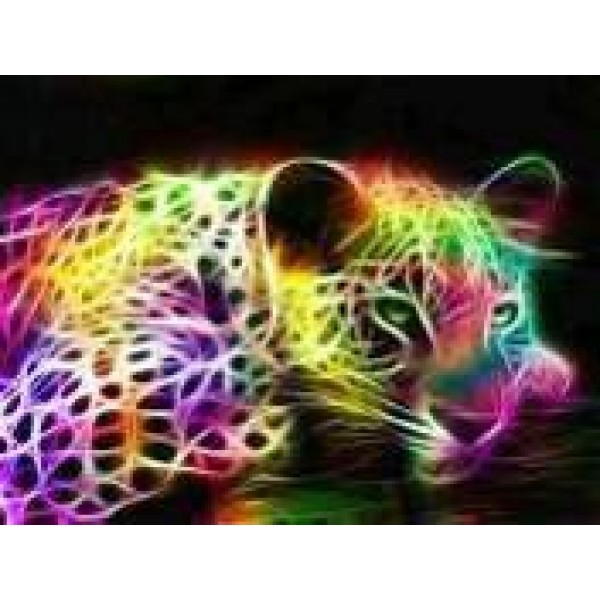 Алмазная мозаика по номерам 30*40см J.Otten GB71107 Цветной леопард карт уп. холст на раме
