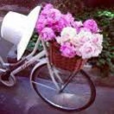 Алмазная мозаика по номерам 30*40см J.Otten GB72695 Цветы в корзине, велосипед и белая шляпа в рулоне
