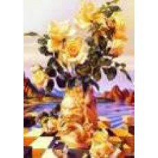 Алмазная мозаика по номерам 30*40см J.Otten GB72758 Жёлтые розы в вазе в рулоне